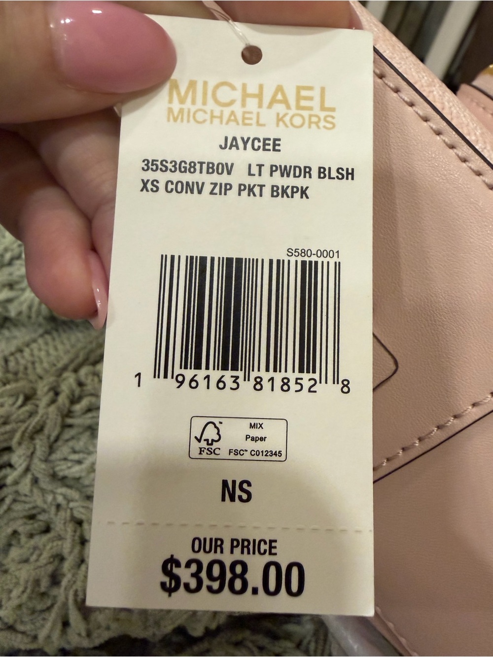 NWT Michael Kors Pale Pink Mini Leather Backpack with Gold Hardware - Picture 3 of 5